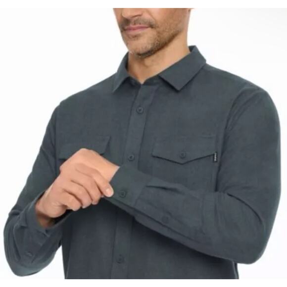 Hurley Charcoal Ultra Soft Brushed Flannel Regular Fit Shirt, Size Large NWT - Picture 8 of 8